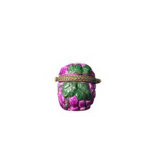 Vintage Mini Purple Grapes Or Blackberry Trinket Pill Box